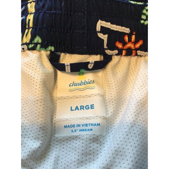 Chubbies Mens Swim Trunks Shorts Size L Tropical Neon Lights Print Flamingo - Picture 4 of 8